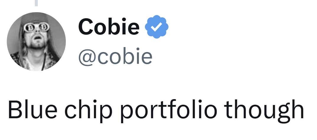 Cobie: Blue chip portfolio though